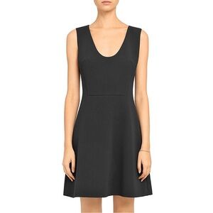 Theory Scoop Neck Double Crepe Flounce Dress 2